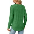 thumbnail image 4 of MOMOFEEL Long Sleeve Tunic Tops for Women Crewneck Sweatshirt with Side Buttons Casual Shirts Pullover (M9004 Green), 4 of 7