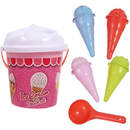 HTCM Kids Beach Sand Toys Ice Cream Sand Playset with Bucket Pail and ...