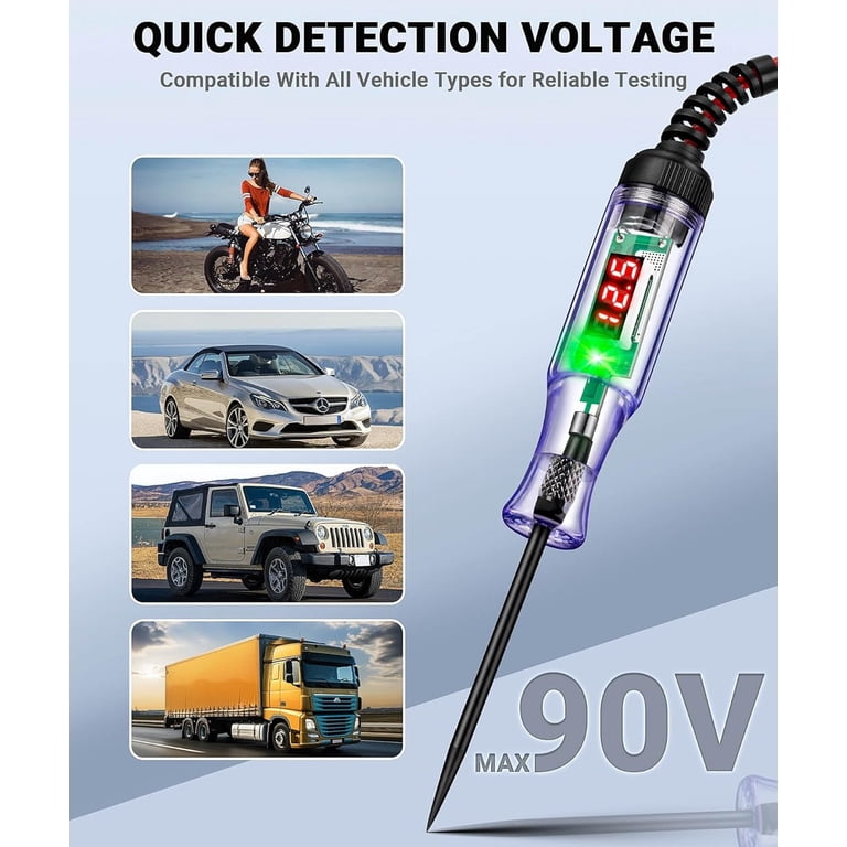 WIGACH Automotive Test Light, 5-90V Digital LED Circuit Tester photo 6