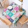thumbnail image 2 of Pioneer Flower Floral Print Pattern Square Tablecloth,Waterproof Square Table Cover,Wipeable Spillproof Washable Table Cover for Home Kitchen Party Decor 42"X42"(107x107cm), 2 of 6