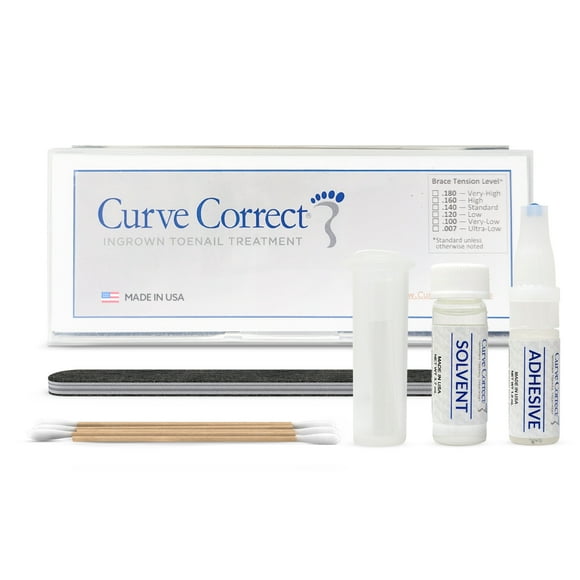 CurveCorrect Trousse pour Ongles d'Orteils Incarnés - 10 Orthèses de Correction des Ongles d'Orteils pour Traitement des Ongles d'Orteils Adultes