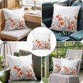 thumbnail image 6 of Minimalism Floral Throw Pillow Cover Red Plant Watercolor White Background Cotton Linen Cushion Cover Throw Pillow Case with Invisible Zipper for Couch Sofa Bed Chair Car 24x24 Inch, 6 of 9
