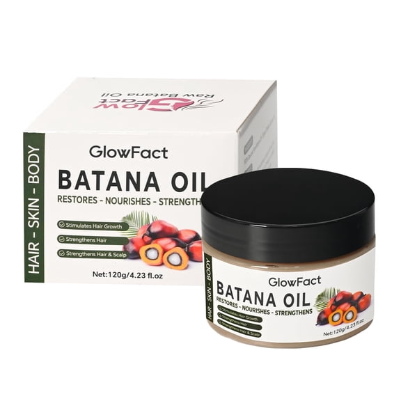 Raw Batana Oil for Hair Growth - Prevents Hair Loss, Restores Damaged Hair and Scalp, Moisturizes Scalp 4 fl oz - 100% Natural & Organic Unrefined, Dr. Sebi Batana Hair Growth Oil By GlowFact