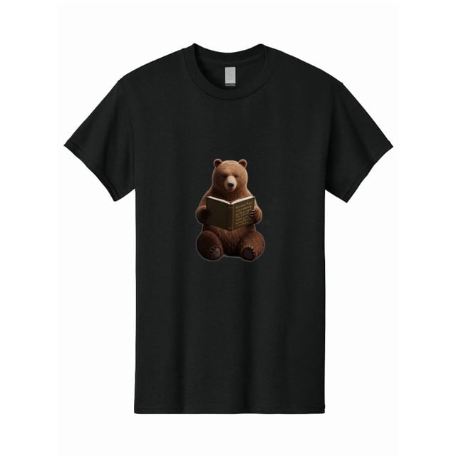Cute Bear Reading Book Bookworm Library Book Lover Teddy Animal Unisex T-Shirt K734, S-5XL