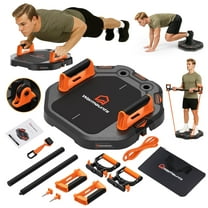 Warmounts 7-in-1 Adjustable Push up Board with Resistance Bands & Door Anchor - Full Body Workout, Safe & Space-Saving Home Gym Equipment for Men