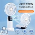 thumbnail image 2 of Handheld Mini Fans, Foldable Portable Fans, USB Rechargeable Fans are A Must-Have for Summer,Blue, 2 of 5
