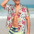 thumbnail image 5 of Lsque Christmas Cute Pigs pattern Hawaiian Shirt for Men, Unisex Summer Beach Casual Short Sleeve Button Down Shirts-Large, 5 of 9