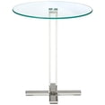 thumbnail image 2 of Cortesi Home Solen Round Clear Glass End Table with Chrome Base, 2 of 5