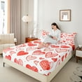 thumbnail image 4 of Castle Fairy Red Love Heart Print 4 Pieces Queen Sheet Sets for Boys Girls,Happy Valentine's Day Ultra Soft Flat Sheet,Romantic Lover Couple Queen Fitted Sheet,Breathable Home Decor, 4 of 7
