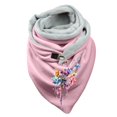 thumbnail image 1 of Women Flowers Butterfly Print Cotton Winter Warm Button Up Scarf, 1 of 3