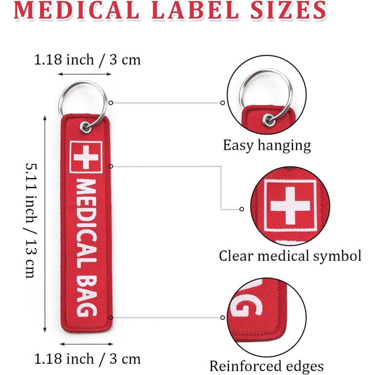 2-pack tags voor medische benodigdheden (medisch alarm, reisorganisatie, zoekefficiëntie vluchtbeveiliging, gemakkelijk herkenbaar) - België