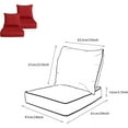 thumbnail image 2 of x Coussins de Patio à Assise Profonde pour Extérieur/intérieur, Ensemble de Rembourrage en Mousse Résiliente, Hydrofuges, Résistants aux Taches et aux Intempéries, Assise Profonde, Bas Chili, 2 of 7