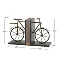 thumbnail image 4 of DecMode 6" Weathered Bike Black Metal Bookends (Set of 2), 4 of 16