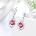 thumbnail image 4 of Juwaliy Women Dangle Earrings July Birthstone Earrings Ruby Red Long Hanging Sterling Silver Lever Back Fishtail Jewelry Mother Christmas Birthday Valentines Gift for Her, 4 of 11