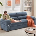 thumbnail image 7 of Bedluxury 90.5'' Comfy Sofa Couch for Living Room, Modern Deep Seat Couch with Pillow-Armrest, Removable Cover, Chenille Fabric Couches for Small Space,USB/Type-C Port(Blue), 7 of 7