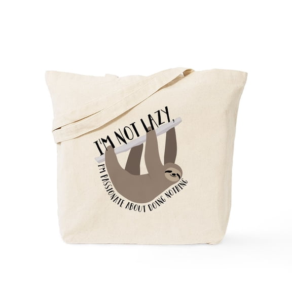 CafePress - I'm Not Lazy Sloth Tote Bag - Unisex Canvas Tote Bag, Beige, 1-Piece