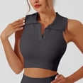 thumbnail image 2 of Women's Sleeveless Turndown Collar Solid Color Comfy Daily Tank Tops Casual Workout | CSEONE,Gray M, 2 of 6