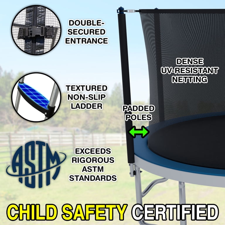 TruJump 14' Family Trampoline with Safety Enclosure & UV Resistant