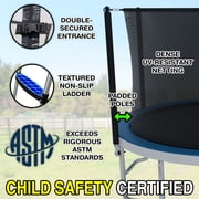 Sportspower TruJump 12ft Trampoline with Safety Enclosure, Jump Mat , Ladder (Green), ASTM