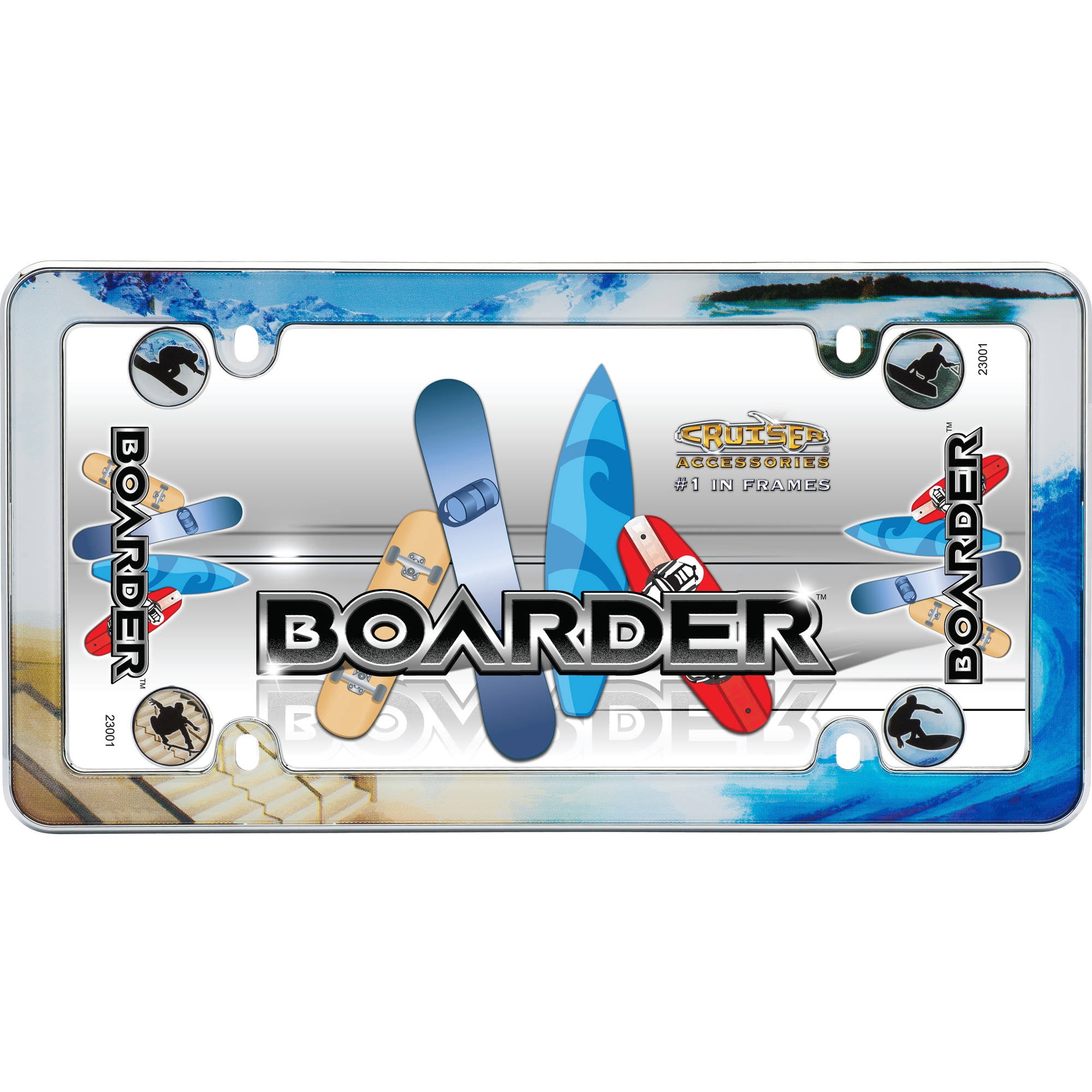 Cruiser AccessoriesÂ® Daisyâ„¢ Chrome/Painted License Plate