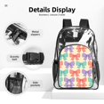 thumbnail image 5 of Transparent Backpack Meal Bag Three-Piece Set With Convenient Access Backpack Meal Bag Equipped With Two Net Pockets For Work Travel Sports Whimsical Polka Dot And Striped Ribbon Bow Pattern, 5 of 8