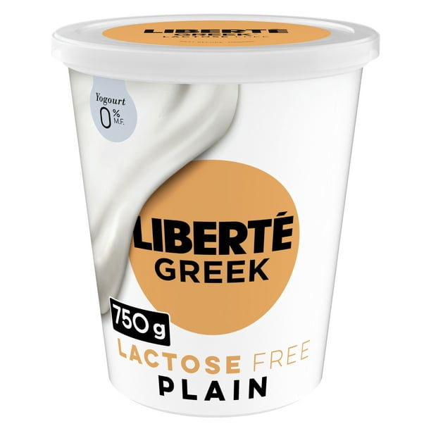 Liberté Grec Yogourt 0 % Sans lactose, Nature, Teneur élevée en protéines, 750 g 750 g