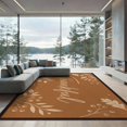 thumbnail image 2 of ODIKA 8'x10' Washable Area Rug Durable, Non-Slip Warm Brown Autumn Leaves Design Elegant Seasonal Pumpkin and Foliage for Living Room, Under Sectional, Family, 2 of 7