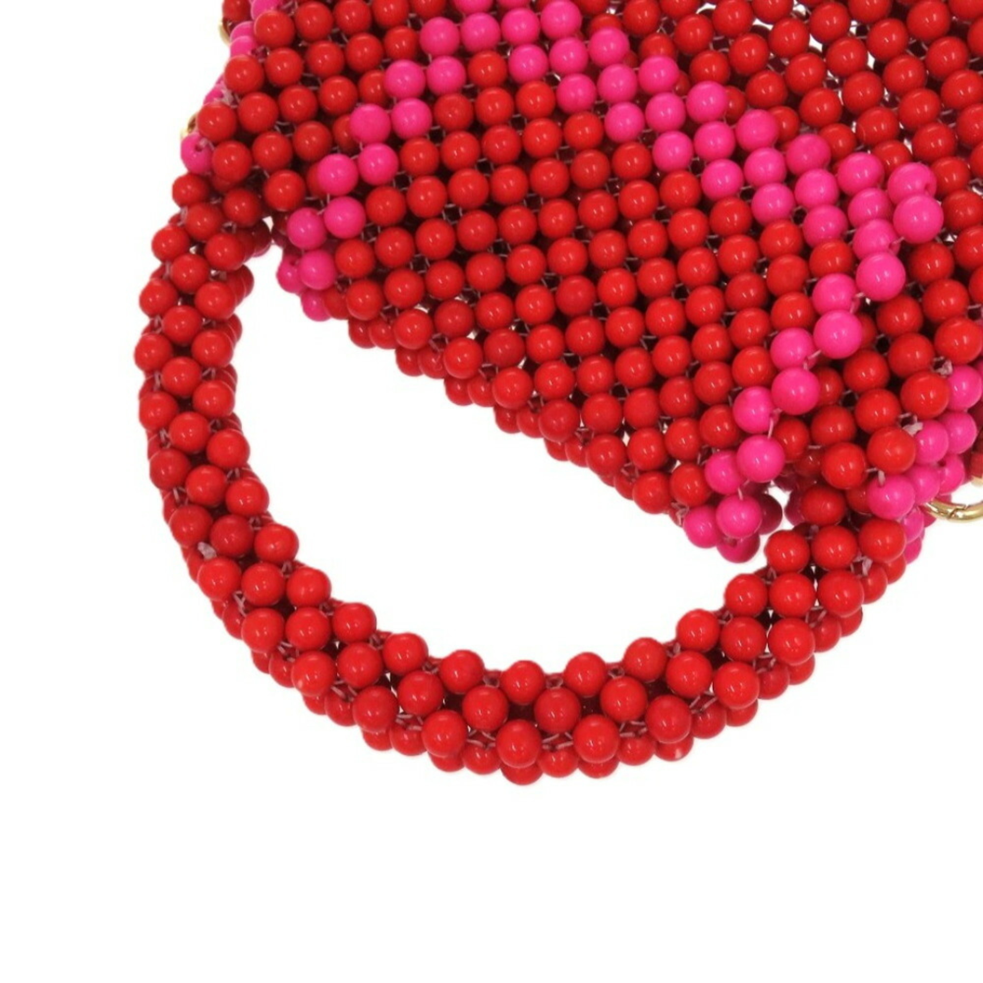 Pre-Owned Unused Kate Spade Hand Beaded Red Shoulder Bag 1076