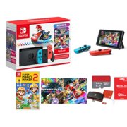 Nintendo Switch Mario Kart 8 Deluxe Download Bundle with Super Mario Maker 2 + 64GB Micro SD + PowerA Carrying Case - 12 Month Nintendo Online