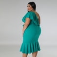thumbnail image 5 of AURA Women Plus Size Sleeveless Midi Dress Casual Slim Fit Summer Ruffle Hem Dress, 5 of 7