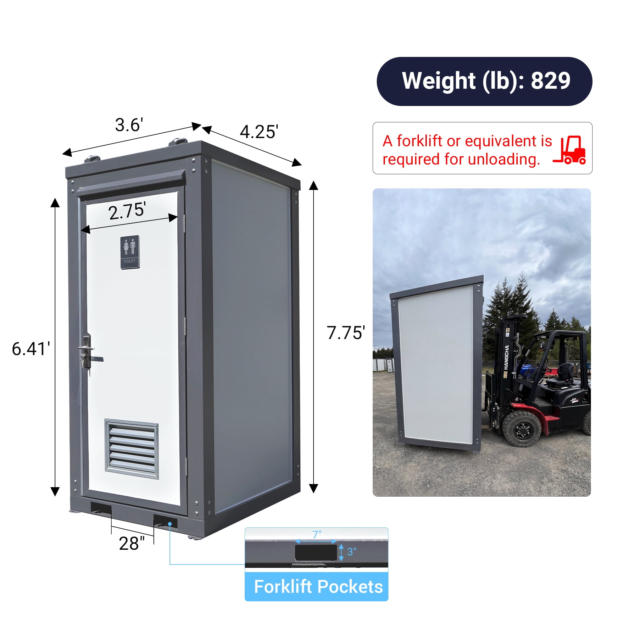 Chery Industrial Outdoor Portable Restroom for Adults with Sink