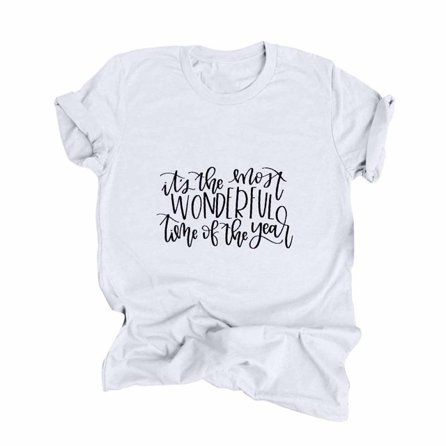 Camiseta de manga corta con estampado de acción de gracias para mujer Fridja zx2619