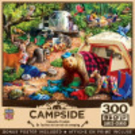 UPC: 0705988319976 | MasterPieces 300 Piece EZ Grip Jigsaw Puzzle – Campsite Trouble – 18 x24