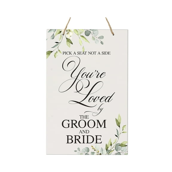 LifeSong Milestones Modern Wall Hanging Rope Sign for Wedding 8x12 - (Pick a Seat) (Floral)