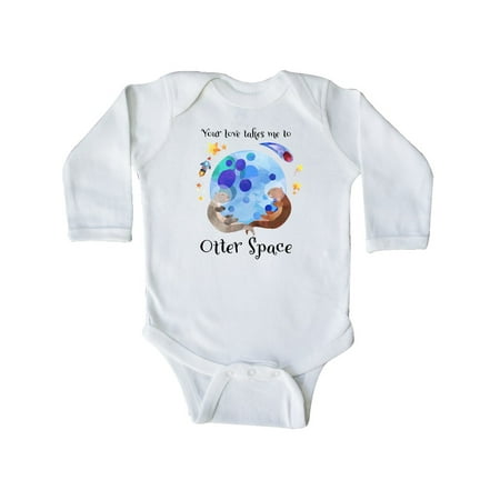 

Inktastic Your Love Takes me to Otter Space Gift Baby Boy or Baby Girl Long Sleeve Bodysuit