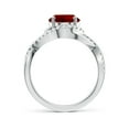 thumbnail image 2 of ANGARA Oval Lab Grown 3.3 Ct Ruby Criss Cross Shank Engagement Ring with Accents for Women in 14K White Gold (Size-10x8mm) | July Birthstone, Anniversary, Jewelry Gift for Women | Lab-Grown Ruby Ring, 2 of 8