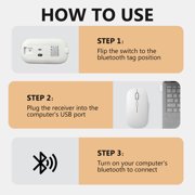 Wireless Mouse, Mouse for Laptop, Bluetooth Mouse, White