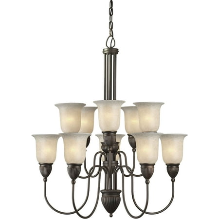 

Forte Lighting 10 Light Chandelier with Mica Shade