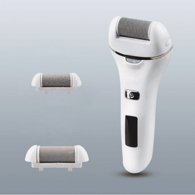 Electric Foot File Pedicure Foot Hard Skin Remover Foot Scraper Dry Dead Skin Remover Callus Exfoliator Rechargeable Foot Scrubber with 2 Replacement Rollers Foot Care Skin Remover(1pcs-White)