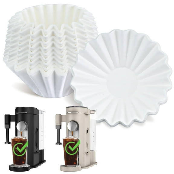 Disposable Coffee Paper Filters for Ninja PB051 PB041 Coffee Maker, 100 Pcs Coffee Filter for Ninja Coffee Maker, white