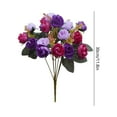 thumbnail image 3 of Lilixerw Valentines Day 12 Inch Purple Artificial Rose Bouquet,Small Realistic Fake Flowers for Photography Props,Vase Decor,Valentine‘s Day Centerpiece,Spring Home Ornament, 3 of 6