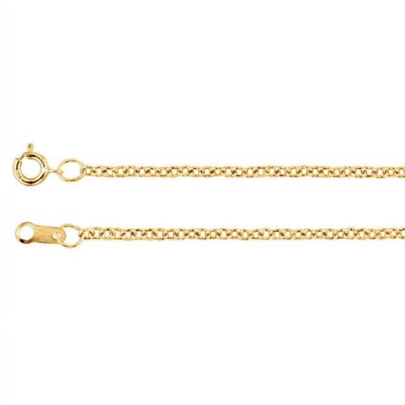 14K Yellow Gold Gold Filled 1.5mm Solid Cable 36" Chain
