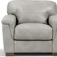 thumbnail image 7 of HomeRoots 43" Gray and Brown Genuine Leather Arm Chair, 7 of 7