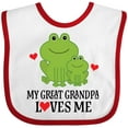 thumbnail image 3 of Inktastic My Great Grandpa Loves Me Boys Gift Boys Baby Bib, 3 of 4