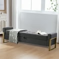 thumbnail image 7 of Aemeios 67" Velvet Storage Bench for Bedroom End of Bed with Single Lid Storage and Gold Legs, Dark Gray, 7 of 7