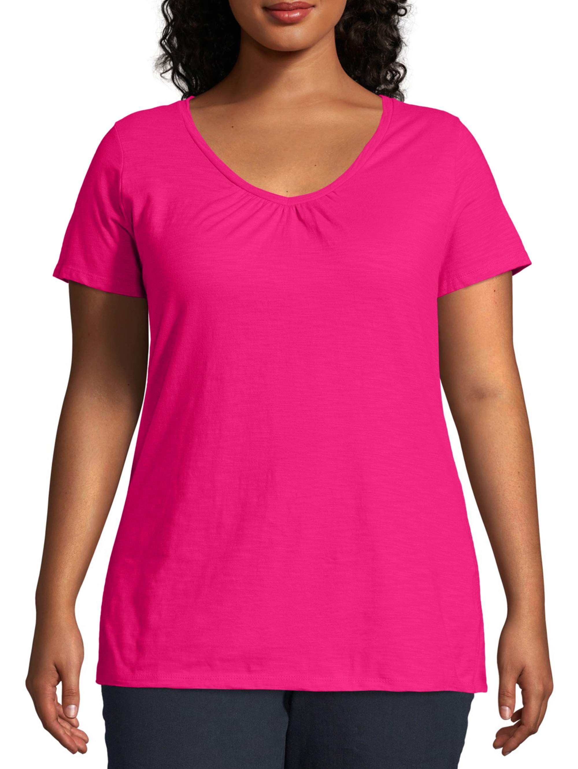 neon pink plus size top