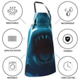 thumbnail image 5 of Pofeuu Open-Mouthed Shark Print Waterproof Apron with Pockets Adjustable Cooking Aprons Kitchen Bib for Baking Household Cleaning, 5 of 8