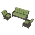 thumbnail image 6 of Meetleisure 3 Piece Wicker Patio Furniture Set, Rattan Chairs with 3-Seater Sofa, High Back, Deep Seating, Wide Armrest, Thick Cushions for Deck Porch, Green, 6 of 9