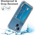 thumbnail image 3 of Funda para iPhone 13 con tarjetero, funda tipo cartera para iPhone 13 Pro, transparente, antiarañazos y a prueba de golpes, para guardar hasta 4 tarjetas de crédito, para iPhone 13 5G, 3 of 5