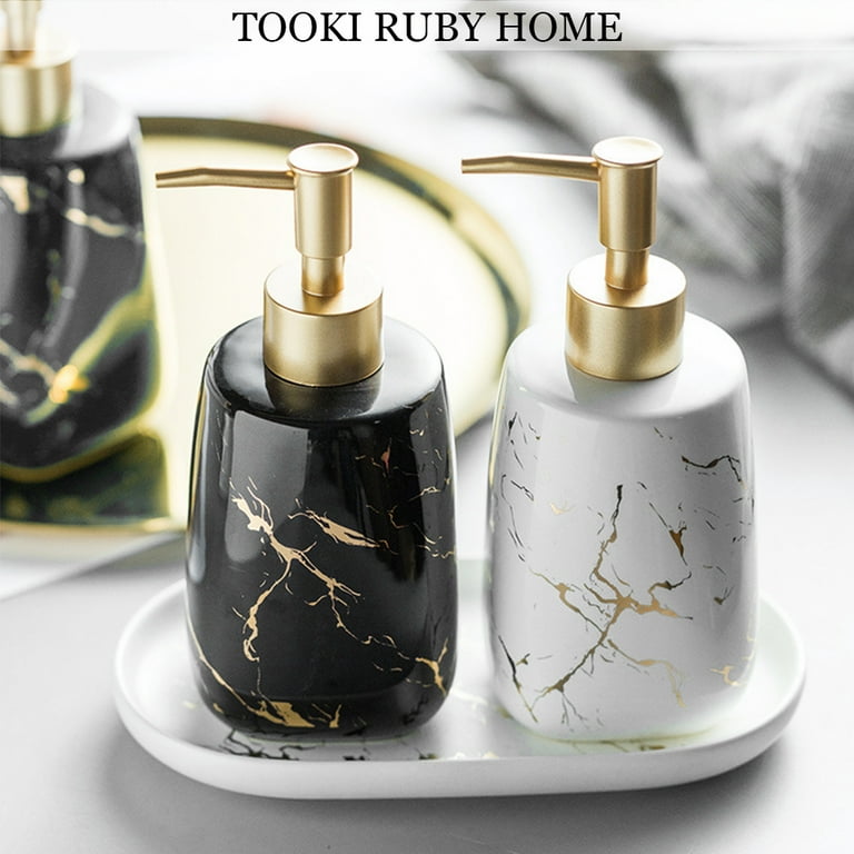 4 Pcs Bathroom Soap Dispenser Set Marble Bathroom Accessories Set
